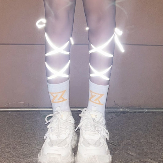 Women's Reflective Luminous Dance Strap Socks Christmas